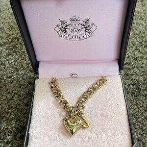 VINTAGE Juicy Couture Toggle Gold Charm Necklace